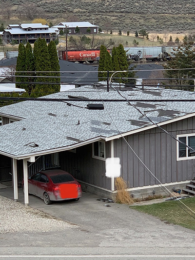 Kamloops Wind damage to roof